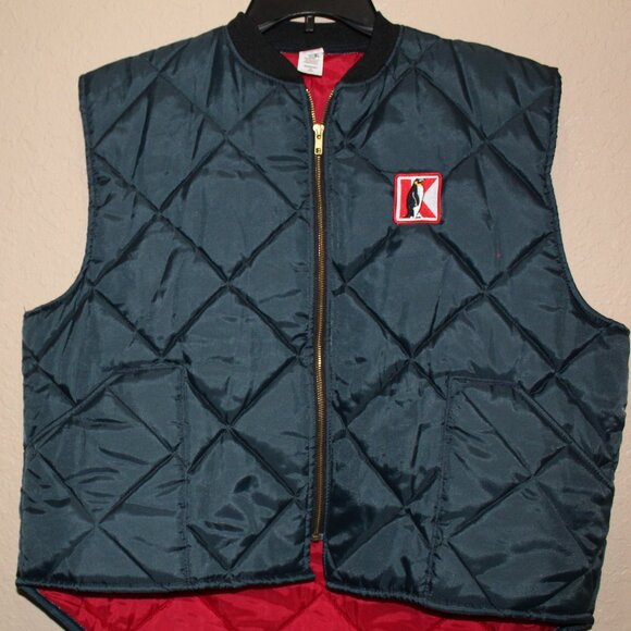 K-Way Men's Quilted Vest XL Navy Blue Nylon Polyester Lining USA Made - Picture 1 of 10